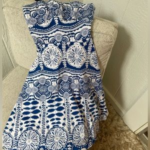 Blue and white printed sundress